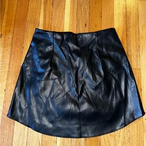 Leather mini skirt